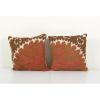 Set of Two Brown Suzani Cushion Cover, Suzani Pillow Case | Pillows by Vintage Pillows Store. Item composed of fabric