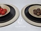 Beige Dark Brown and White Dinnerware Set | Plate in Dinnerware by YomYomceramic. Item made of ceramic