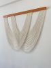 Macrame Wall Hanging Beige Cotton Fiber Art Large Boho Wall Decor Handmade Woven Tapestry Minimalist Textile Wall Art Wooden Home Decor | Wall Hangings by İnanç Yılmaz