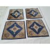 Vintage Square Doormats, Set Of 4, Quadruple Handwoven Rugs | Area Rug in Rugs by Vintage Pillows Store. Item made of cotton & fiber