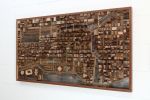 Chicago Cityscape 54"x30" wood wall sculpture | Wall Hangings by Craig Forget | 948 Lakeshore Rd 107 in Essex. Item made of oak wood