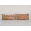 Set Of Two Orange Turkish Carpet Rug Pillow, Handmade Wool | Sham in Linens & Bedding by Vintage Pillows Store. Item composed of cotton and fiber