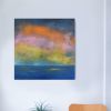 Cloud Contemplation IV (canvas edged-no frame) | Mixed Media in Paintings by Susan Wallis. Item in contemporary or modern style