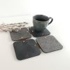 Black and gray stone and felt serving placemat | Tableware by DecoMundo Home. Item made of fabric with stone works with minimalism & country & farmhouse style