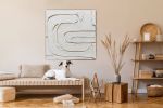 White Textured Minimalist Wall Sculpture | Mixed Media in Paintings by Berezart. Item made of canvas & paper compatible with boho and minimalism style