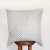 Blue Squares Printed on Linen Pillow 22x22 | Pillows by Vantage Design