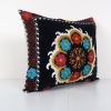 Turkish Velvet Suzani Bench Cushion Cover, Square Suzani Pil | Pillows by Vintage Pillows Store