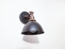 Bedside Adjustable Reading Wall Light, Black & Antique Brass | Sconces by Retro Steam Works. Item composed of fabric and brass in mid century modern style
