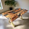 Custom Clear Epoxy Resin Table | Dining Table in Tables by Ironscustomwood. Item made of wood with synthetic