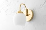 Curved Sconce Light - Brass Wall Light - Model No. 7283 | Sconces by Peared Creation. Item composed of brass