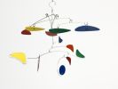 Hanging Mobile Mid Century Modern Rainbow in Serenity Style | Wall Sculpture in Wall Hangings by Skysetter Designs. Item made of metal