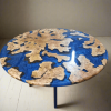 Round Epoxy Dining Table | Tables by Ironscustomwood. Item made of wood with synthetic