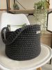 Round floor basket with long handles | Storage Basket in Storage by Anzy Home. Item made of cotton