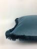 blue velvet pillow // blue fringe pillow // blue monochrome | Pillows by Velvet Fringe