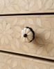 Black and White Bone Knob, Carved Flower Cabinet Drawer Pull, Shabby Chic Cupboard Hardware | Nightstand in Storage by IKKAZA