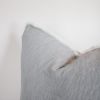 Silver Grey Cotton Pillow With 5" Pinch Pleat & Live Edge Flange 22x22 | Pillows by Vantage Design