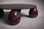 Cons Rosso Levanto Marble Round Coffee Table | Tables by HamamDecor LLC
