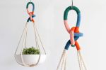 Color Block Sculptural Macrame Plant Hanger – 28” Limited Edition Hanging Planter | Plants & Landscape by Freefille