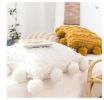 Mustard pom pom pillow // jumbo pom pom pillow // grey | Pillows by velvet + linen