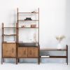 Modular wall shelving, Mid Century Modern Bookcase | Book Case in Storage by Plywood Project. Item made of oak wood works with minimalism & mid century modern style