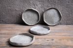 Set of 4 cake plates - (set nr7) STC organic natural shape | Dinnerware by Laima Ceramics. Item made of stoneware works with minimalism style
