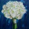 ORIGINAL Custom Bridal Bouquet Painting oil canvas art | Oil And Acrylic Painting in Paintings by Natart. Item composed of canvas and synthetic