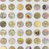One Hundred Map Dots Collage With Gold Leaf | Paintings by Amelia Coward