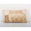 Pastel Yellow Suzani Embroidery Throw Pillow, Suzani Lumbar | Cushion in Pillows by Vintage Pillows Store