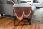 Double Live-Edge Walnut Waterfall Side C-Table | Side Table in Tables by Hazel Oak Farms. Item composed of walnut & steel
