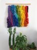 XL Rainbow wall hanging tapestry boho | Wall Hangings by Awesome Knots. Item made of wood with cotton