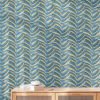 Swipes Jungle Olive Wallpaper | Wall Treatments by Color Kind Studio. Item composed of fabric and paper
