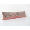 Extra Long Turkish Lumbar Rug Pillow, Faded Floral Copper Tu | Cushion in Pillows by Vintage Pillows Store