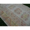 Vintage Hand-Knotted Orange Low Pile Wool Oushak Rug | Area Rug in Rugs by Vintage Pillows Store. Item composed of fabric and fiber