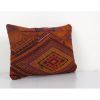 Striped Turkish Red Jajim Kilim Pillow Cover, Cottage Decor | Cushion in Pillows by Vintage Pillows Store
