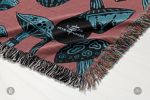 IVI - Mushroom Jacquard Woven Blanket - Blue Pink | Linens & Bedding by Sean Martorana. Item composed of cotton