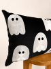 Black Ghost Lumbar Pillow Cover | Pillows by Busa Designs