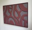 Textured 3D Geometric Wall Art: Burgundy & Taupe Relief Painting, Plaster Concrete Sculpture | Wall Sculpture in Wall Hangings by Vaiva Art Atelier