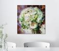 1st anniversary gift for wife art, Custom bridal bouquet | Oil And Acrylic Painting in Paintings by Natart. Item composed of canvas and synthetic
