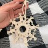 Macrame Snowflake Ornament | Decorative Objects by Rosie the Wanderer. Item composed of wood and cotton