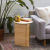 Handmade Round Pine Side Table: Modern Accent Table | Tables by Spacecraft Furnishing