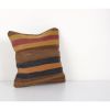 Anatolian Striped Kilim Pillow, Wool Organic Cushion Cover 1 | Pillows by Vintage Pillows Store