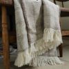 Italian Wool and Mohair Cream / Latte King Bedcover 118x99 | Throw in Linens & Bedding by Vantage Design
