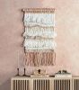 Handwoven Boho Wall Hanging, Textured Wool Cotton Tapestry, Neutral Rustic Decor | Wall Hangings by Swiflo