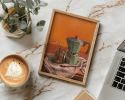 Moka Pot and Spider Plant | Prints by The Ugly Cat Studio