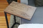Solid Ash Wood & Black Metal C Table with Black Stain | Side Table in Tables by Hazel Oak Farms. Item composed of wood and steel
