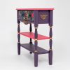 Narrow Tropical Birds Console Table, Handcrafted Solid Wood Entryway Table, Artisan Painted Accent Furniture | Tables by Birds and Gardens Inc. Item composed of maple wood
