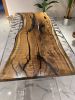 Clear Custom Epoxy Table, Made to Order Resin Table | Dining Table in Tables by Tinella Collection. Item composed of walnut and synthetic in contemporary or art deco style