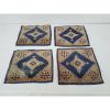 Vintage Square Doormats, Set Of 4, Quadruple Handwoven Rugs | Area Rug in Rugs by Vintage Pillows Store. Item made of cotton & fiber