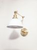 Swinging Arm Adjustable Wall Light, Brushed Brass Farmhouse | Sconces by Retro Steam Works. Item composed of brass