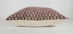 Rust block print pillow, block print red floral pillow | Pillows by Velvet Fringe